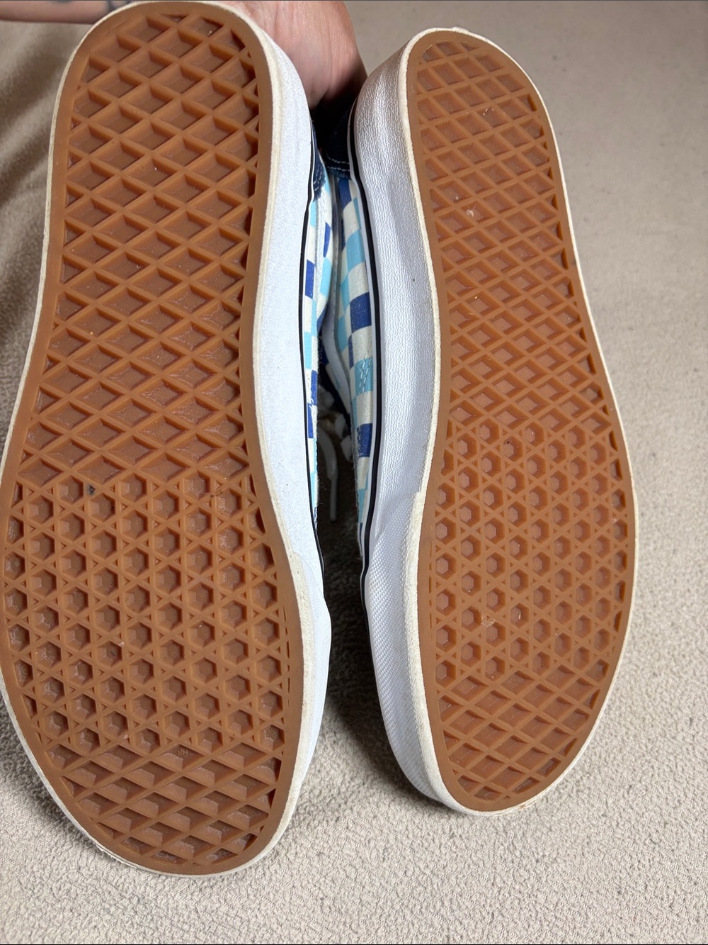 Vans Checkerboard Low-Top Sneakers in Navy and Light Blue - Picture 5 of 6